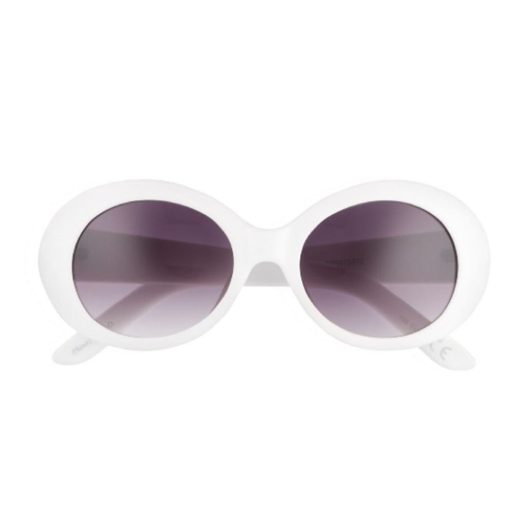 White oval sunglasses are NWT by SO